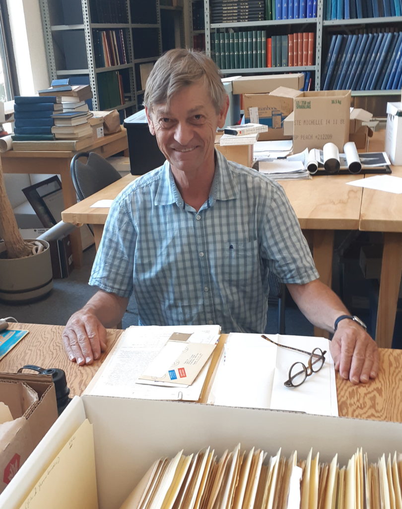 Bernhard Thiessen researching at the Archives in July, 2019