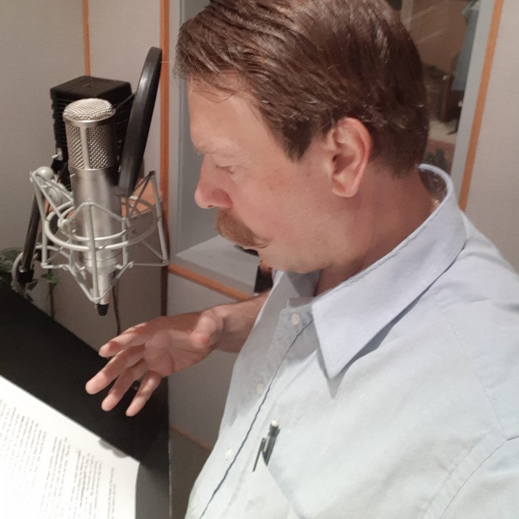 Conrad recording Still Speaking, a radio show