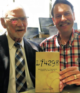 Gordon Toombs, left, was deceived by the Canadian military when he tried to register as a conscientious objector during the Second World War. His recent book, "L74298: Recollections of a Conscientious Objector in World War II," is dedicated to Conrad Stoesz, right, archivist at Winnipeg's Mennonite Heritage Archives, in gratitude for revealing the deception.